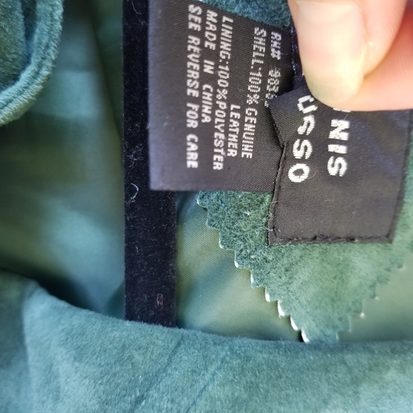 Vintage - Green Suede Long Blazer Coat - Picture 8 of 8